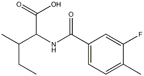 2-[(3-fluoro-4-methylbenzoyl)amino]-3-methylpentanoic acid 结构式