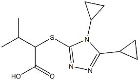 2-[(4,5-dicyclopropyl-4H-1,2,4-triazol-3-yl)sulfanyl]-3-methylbutanoic acid 结构式