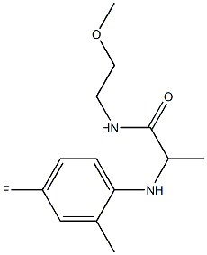 2-[(4-fluoro-2-methylphenyl)amino]-N-(2-methoxyethyl)propanamide 结构式