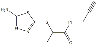 2-[(5-amino-1,3,4-thiadiazol-2-yl)sulfanyl]-N-(prop-2-yn-1-yl)propanamide 结构式