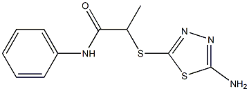2-[(5-amino-1,3,4-thiadiazol-2-yl)sulfanyl]-N-phenylpropanamide 结构式