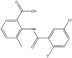 2-[(5-chloro-2-fluorobenzene)amido]-3-methylbenzoic acid 结构式