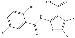 2-[(5-chloro-2-hydroxybenzene)amido]-4,5-dimethylthiophene-3-carboxylic acid 结构式
