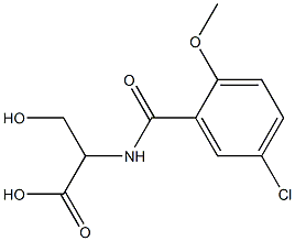 2-[(5-chloro-2-methoxyphenyl)formamido]-3-hydroxypropanoic acid 结构式