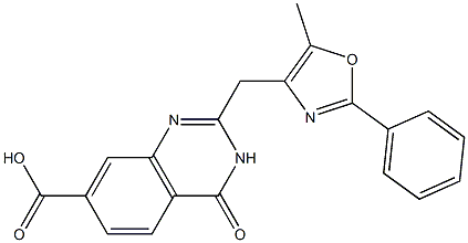 2-[(5-methyl-2-phenyl-1,3-oxazol-4-yl)methyl]-4-oxo-3,4-dihydroquinazoline-7-carboxylic acid 结构式