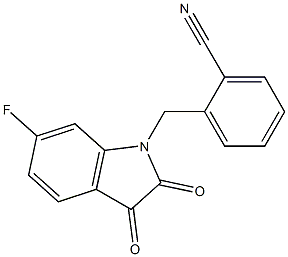 2-[(6-fluoro-2,3-dioxo-2,3-dihydro-1H-indol-1-yl)methyl]benzonitrile 结构式