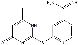 2-[(6-methyl-4-oxo-1,4-dihydropyrimidin-2-yl)sulfanyl]pyridine-4-carboximidamide 结构式
