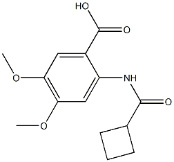 2-[(cyclobutylcarbonyl)amino]-4,5-dimethoxybenzoic acid 结构式