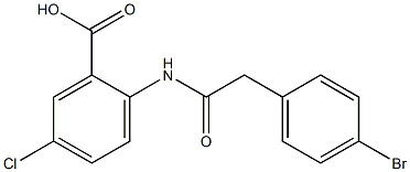 2-[2-(4-bromophenyl)acetamido]-5-chlorobenzoic acid 结构式