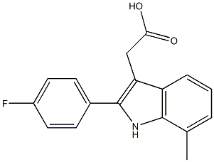 2-[2-(4-fluorophenyl)-7-methyl-1H-indol-3-yl]acetic acid 结构式