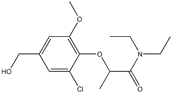 2-[2-chloro-4-(hydroxymethyl)-6-methoxyphenoxy]-N,N-diethylpropanamide 结构式