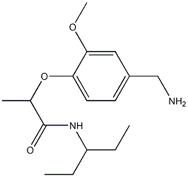 2-[4-(aminomethyl)-2-methoxyphenoxy]-N-(pentan-3-yl)propanamide 结构式