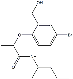 2-[4-bromo-2-(hydroxymethyl)phenoxy]-N-(pentan-2-yl)propanamide 结构式