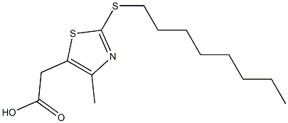 2-[4-methyl-2-(octylsulfanyl)-1,3-thiazol-5-yl]acetic acid 结构式