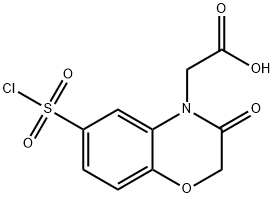 2-[6-(chlorosulfonyl)-3-oxo-3,4-dihydro-2H-1,4-benzoxazin-4-yl]acetic acid 结构式