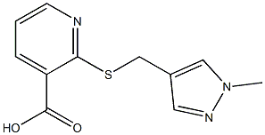 2-{[(1-methyl-1H-pyrazol-4-yl)methyl]sulfanyl}pyridine-3-carboxylic acid 结构式