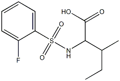 2-{[(2-fluorophenyl)sulfonyl]amino}-3-methylpentanoic acid 结构式