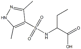 2-{[(3,5-dimethyl-1H-pyrazol-4-yl)sulfonyl]amino}butanoic acid 结构式