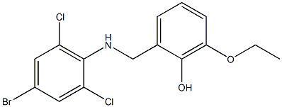2-{[(4-bromo-2,6-dichlorophenyl)amino]methyl}-6-ethoxyphenol 结构式
