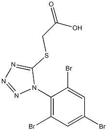 2-{[1-(2,4,6-tribromophenyl)-1H-1,2,3,4-tetrazol-5-yl]sulfanyl}acetic acid 结构式