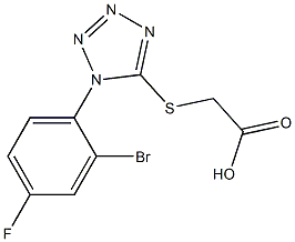 2-{[1-(2-bromo-4-fluorophenyl)-1H-1,2,3,4-tetrazol-5-yl]sulfanyl}acetic acid 结构式
