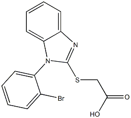 2-{[1-(2-bromophenyl)-1H-1,3-benzodiazol-2-yl]sulfanyl}acetic acid 结构式