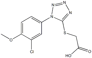 2-{[1-(3-chloro-4-methoxyphenyl)-1H-1,2,3,4-tetrazol-5-yl]sulfanyl}acetic acid 结构式