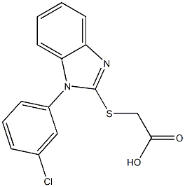 2-{[1-(3-chlorophenyl)-1H-1,3-benzodiazol-2-yl]sulfanyl}acetic acid 结构式