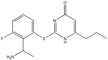 2-{[2-(1-aminoethyl)-3-fluorophenyl]sulfanyl}-6-propyl-1,4-dihydropyrimidin-4-one 结构式