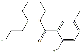 2-{[2-(2-hydroxyethyl)piperidin-1-yl]carbonyl}-4-methylphenol 结构式