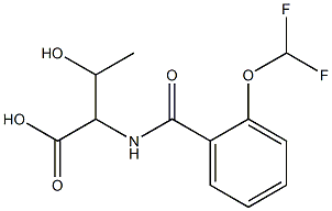 2-{[2-(difluoromethoxy)phenyl]formamido}-3-hydroxybutanoic acid 结构式