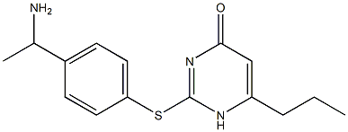 2-{[4-(1-aminoethyl)phenyl]sulfanyl}-6-propyl-1,4-dihydropyrimidin-4-one 结构式