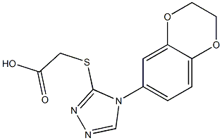 2-{[4-(2,3-dihydro-1,4-benzodioxin-6-yl)-4H-1,2,4-triazol-3-yl]sulfanyl}acetic acid 结构式