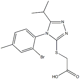 2-{[4-(2-bromo-4-methylphenyl)-5-(propan-2-yl)-4H-1,2,4-triazol-3-yl]sulfanyl}acetic acid 结构式