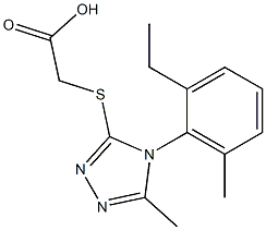 2-{[4-(2-ethyl-6-methylphenyl)-5-methyl-4H-1,2,4-triazol-3-yl]sulfanyl}acetic acid 结构式