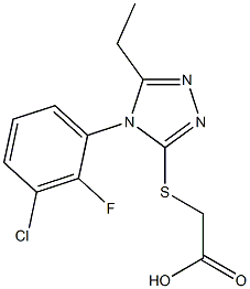 2-{[4-(3-chloro-2-fluorophenyl)-5-ethyl-4H-1,2,4-triazol-3-yl]sulfanyl}acetic acid 结构式