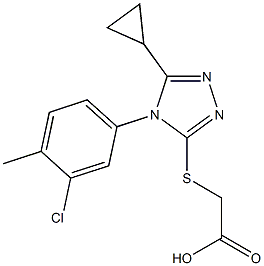 2-{[4-(3-chloro-4-methylphenyl)-5-cyclopropyl-4H-1,2,4-triazol-3-yl]sulfanyl}acetic acid 结构式