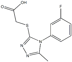 2-{[4-(3-fluorophenyl)-5-methyl-4H-1,2,4-triazol-3-yl]sulfanyl}acetic acid 结构式