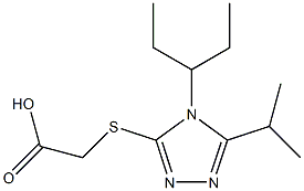 2-{[4-(pentan-3-yl)-5-(propan-2-yl)-4H-1,2,4-triazol-3-yl]sulfanyl}acetic acid 结构式