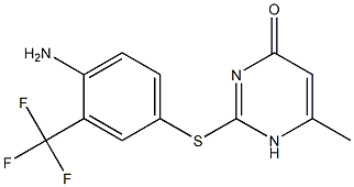 2-{[4-amino-3-(trifluoromethyl)phenyl]sulfanyl}-6-methyl-1,4-dihydropyrimidin-4-one 结构式