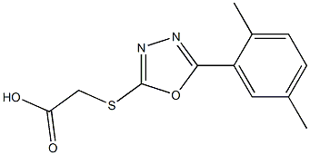 2-{[5-(2,5-dimethylphenyl)-1,3,4-oxadiazol-2-yl]sulfanyl}acetic acid 结构式