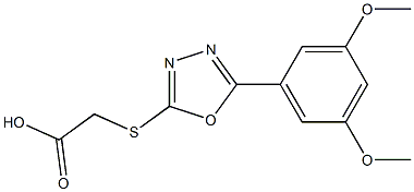 2-{[5-(3,5-dimethoxyphenyl)-1,3,4-oxadiazol-2-yl]sulfanyl}acetic acid 结构式
