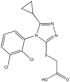 2-{[5-cyclopropyl-4-(2,3-dichlorophenyl)-4H-1,2,4-triazol-3-yl]sulfanyl}acetic acid 结构式