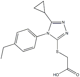 2-{[5-cyclopropyl-4-(4-ethylphenyl)-4H-1,2,4-triazol-3-yl]sulfanyl}acetic acid 结构式