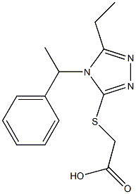 2-{[5-ethyl-4-(1-phenylethyl)-4H-1,2,4-triazol-3-yl]sulfanyl}acetic acid 结构式