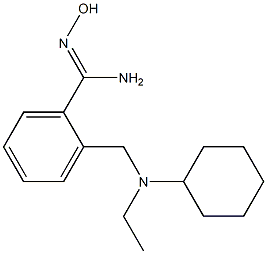 2-{[cyclohexyl(ethyl)amino]methyl}-N'-hydroxybenzenecarboximidamide 结构式