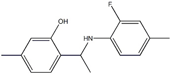 2-{1-[(2-fluoro-4-methylphenyl)amino]ethyl}-5-methylphenol 结构式