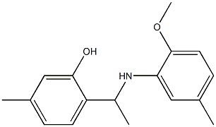 2-{1-[(2-methoxy-5-methylphenyl)amino]ethyl}-5-methylphenol 结构式
