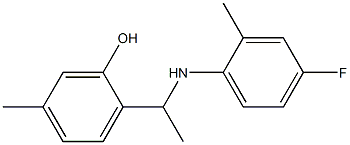 2-{1-[(4-fluoro-2-methylphenyl)amino]ethyl}-5-methylphenol 结构式