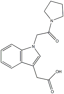 2-{1-[2-oxo-2-(pyrrolidin-1-yl)ethyl]-1H-indol-3-yl}acetic acid 结构式